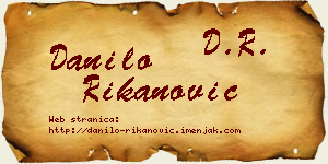 Danilo Rikanović vizit kartica